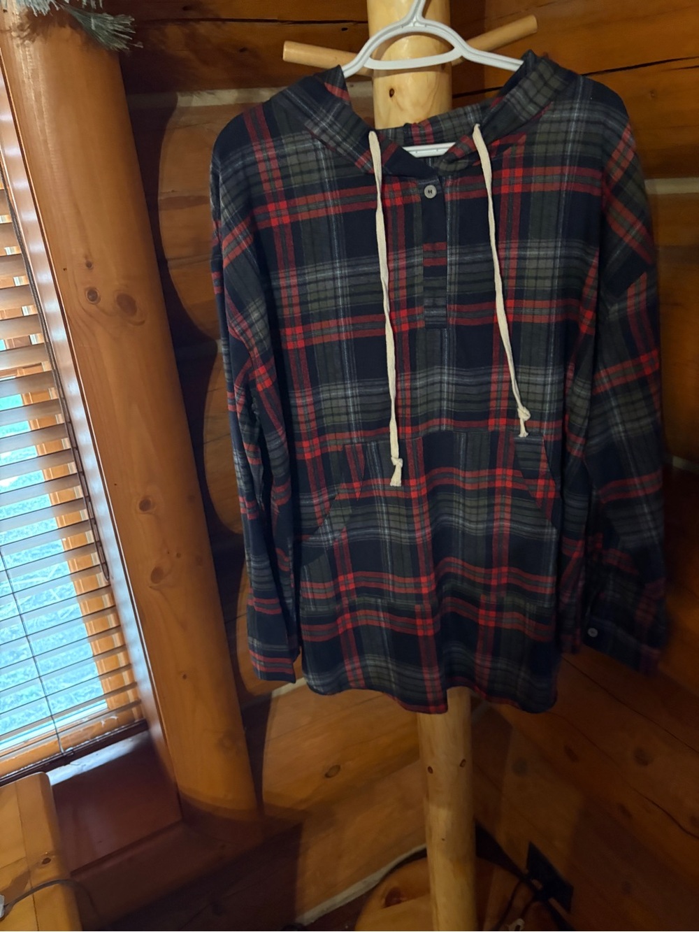 Lightweight flannel hoodie
